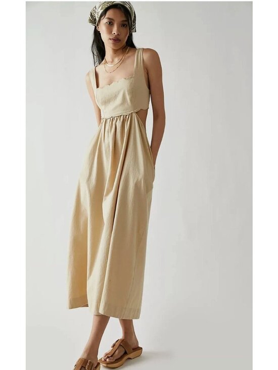 Free People Dresses & Skirts - Free People Women's Dressed for sunshine midi dress Desert Topaz Tan Sz XS